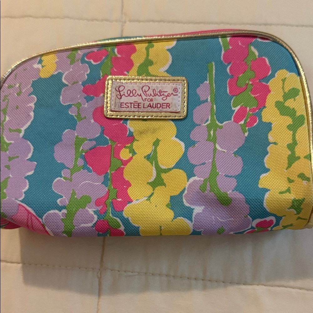 Lilly Pulitzer Floral Cosmetic Bag - Pink, Yellow, Green, Blue